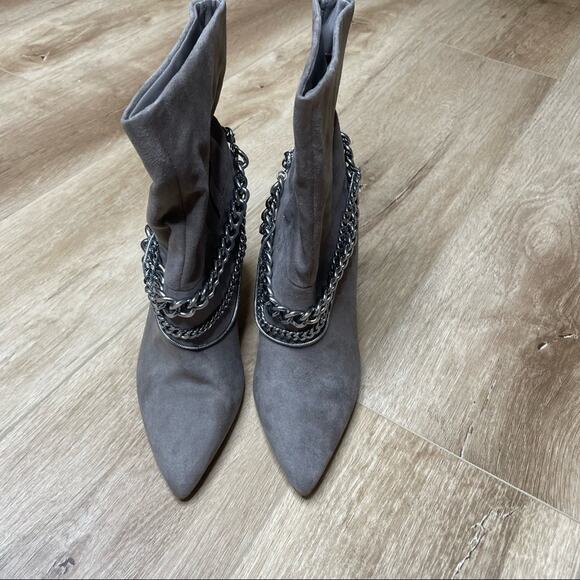 INC International Concepts Women's Taupe Stiletto Reanna Chain Dress Boots sz 5 - Picture 7 of 12